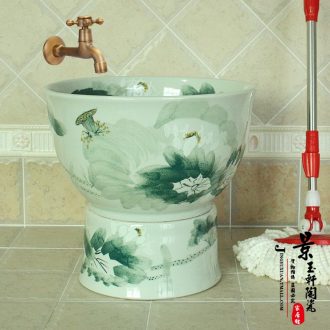 Jingdezhen ceramic lavatory basin stage basin gold-plated art basin sink xiangyun golden flowers