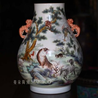 Jingdezhen 60 cm high pure blue and white tie up celestial lotus flower porcelain vase hand-painted imitation celestial emperor qianlong porcelain vase