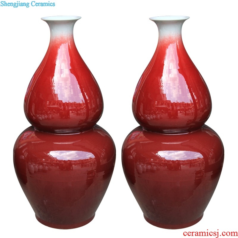 Chinese red big aj45 jingdezhen ceramics vase furnishing articles household act the role ofing is tasted Chinese style porch sitting room decoration process