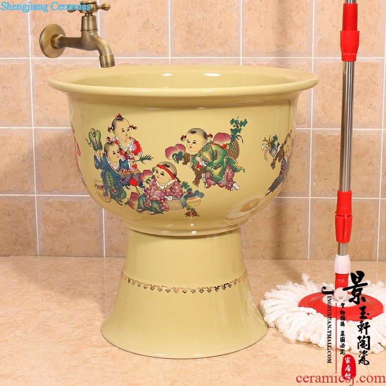 Jingdezhen JingYuXuan large fission black jinlong luxury art ceramic mop pool mop basin mop pool