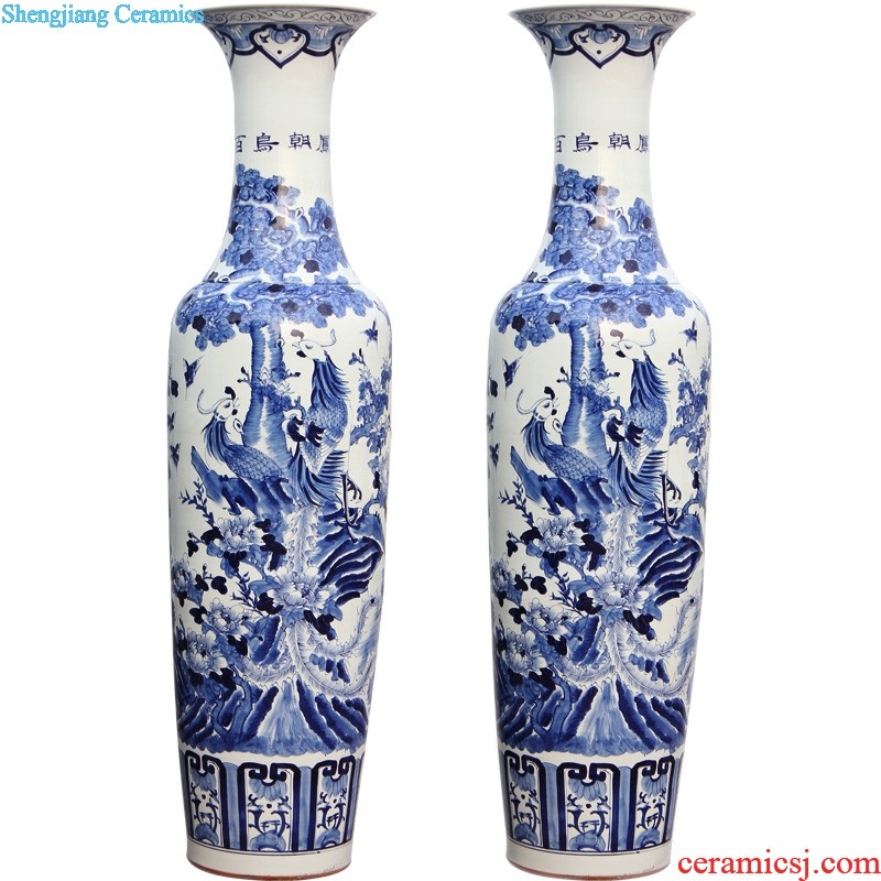 Hand draw blue and white porcelain of jingdezhen ceramics mountain dawn rhyme quiver of large vase The sitting room decorate furnishing articles e99