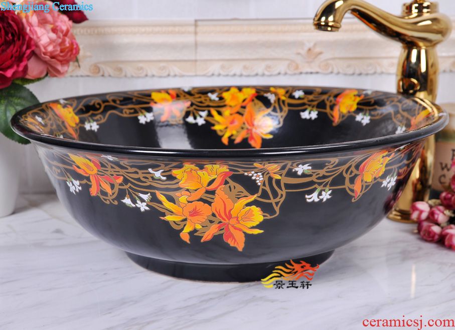 JingYuXuan jingdezhen ceramic art basin stage basin sinks the sink basin birdbath archaize lotus flower