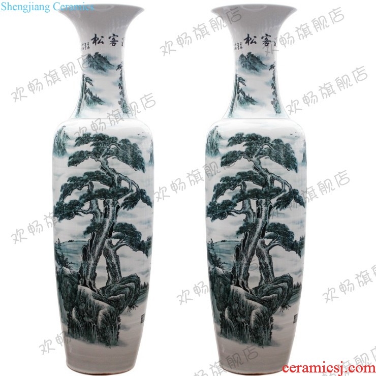 Sf52 jingdezhen ceramic floor big vase hand-painted splendid sunvo color ink landscape Chinese sitting room adornment is placed