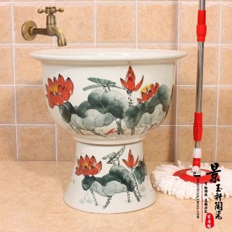 JingYuXuan jingdezhen ceramic art basin stage basin sinks the sink basin archaize luxury goldfish