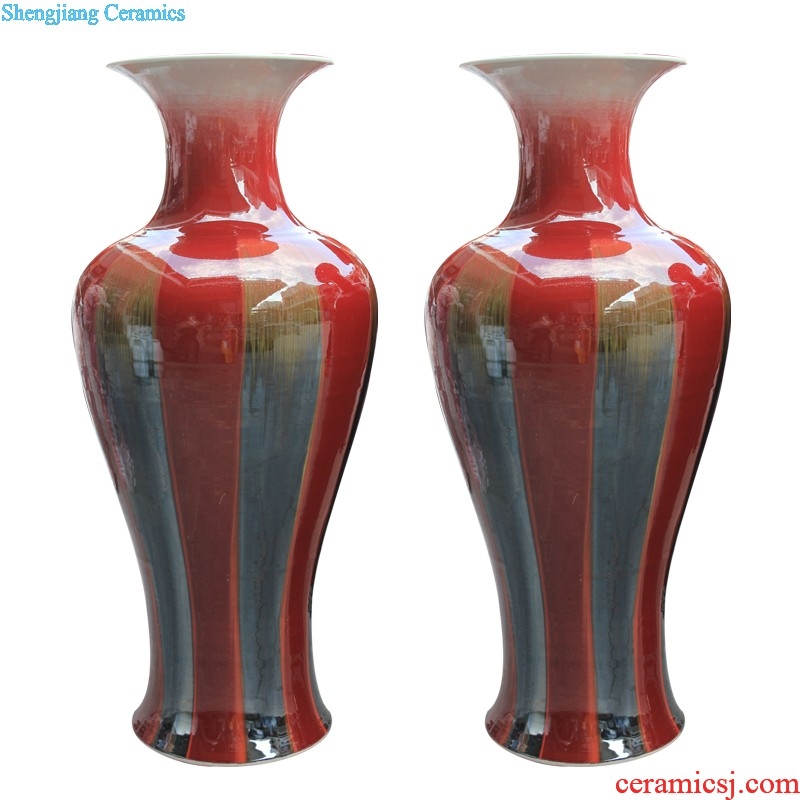 Cb31 jingdezhen ceramic color glaze hand-carved VAT fish goldfish calligraphy and painting cylinder tank furnishing articles wind