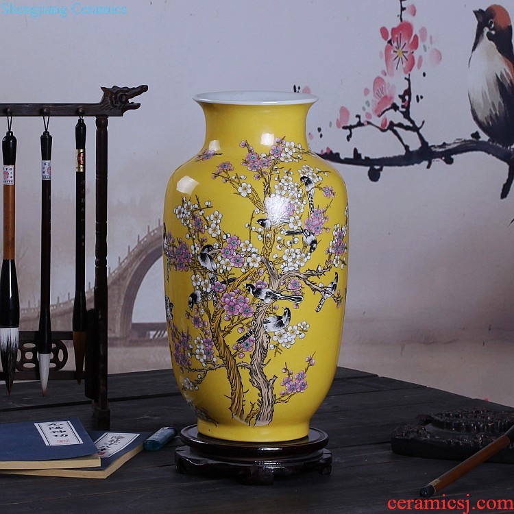 Jingdezhen ceramics vase, ji blue gold peony home furnishing articles flower arranging adornment of contemporary sitting room