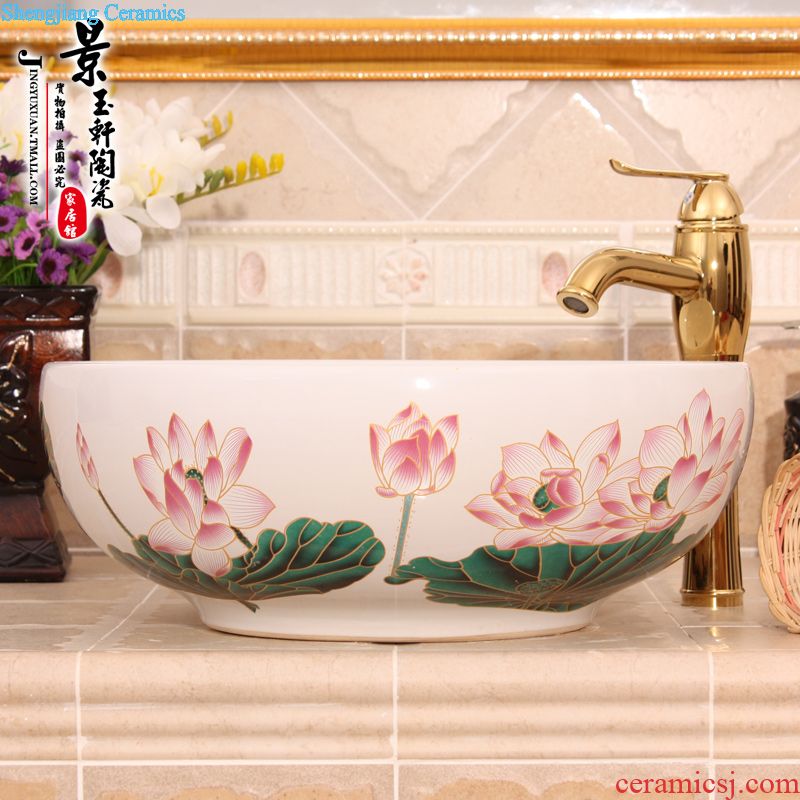 JingYuXuan jingdezhen ceramic art basin stage basin sinks the sink basin birdbath sapphire blue diamond