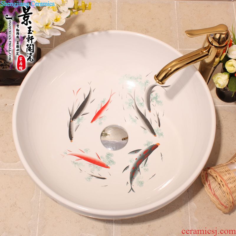 JingYuXuan jingdezhen ceramic art basin stage basin sinks the sink basin birdbath sapphire blue diamond