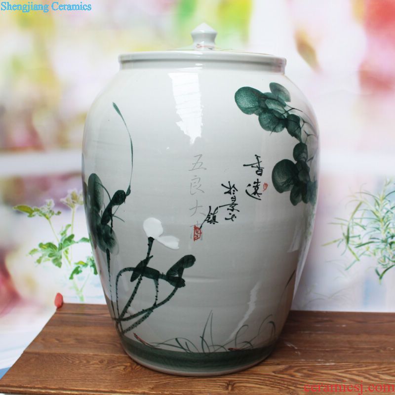 Jingdezhen barrel ricer box ceramic storage tank storage cylinder with a lid gulp insect-resistant moistureproof grain flour cylinder cylinder