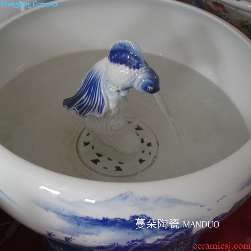Jingdezhen 40-50 cm celestial Gao Qinghua porcelain vase fishtail vase