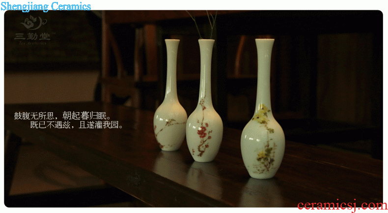 Three frequently hall sample tea cup Jingdezhen ceramic kung fu tea set Hand painted pastel celadon noggin S42064