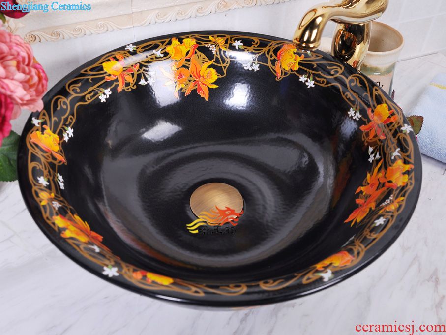 JingYuXuan jingdezhen ceramic art basin stage basin sinks the sink basin birdbath archaize lotus flower