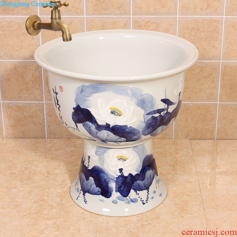 Jingdezhen JingYuXuan ceramics Blue and white variable The blue butterfly Flanging mop pool