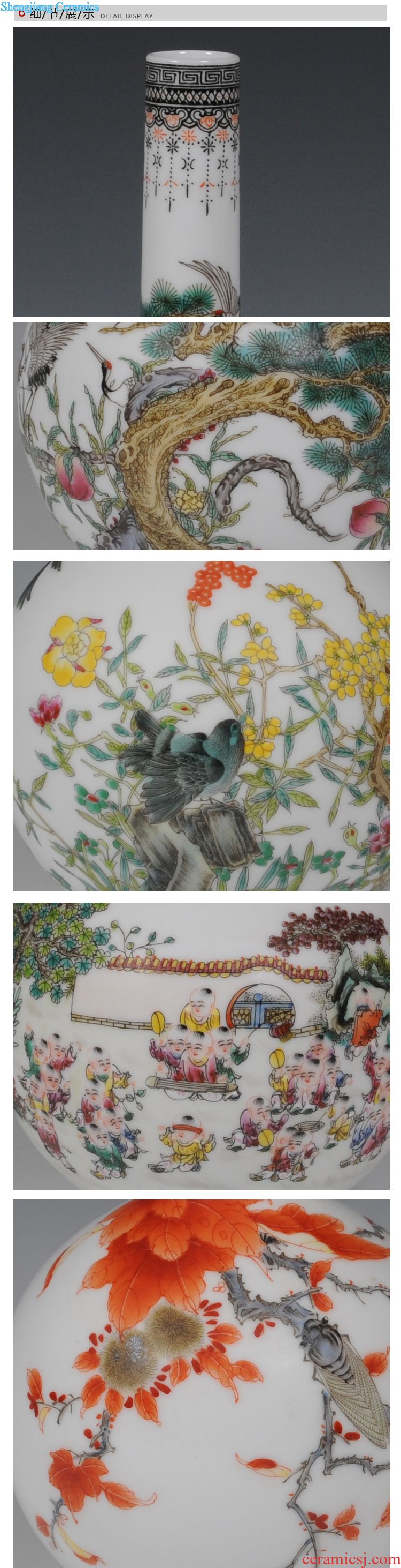 Jingdezhen ceramics powder enamel merrily merrily vase sitting room place crafts modern fashionable home TV ark