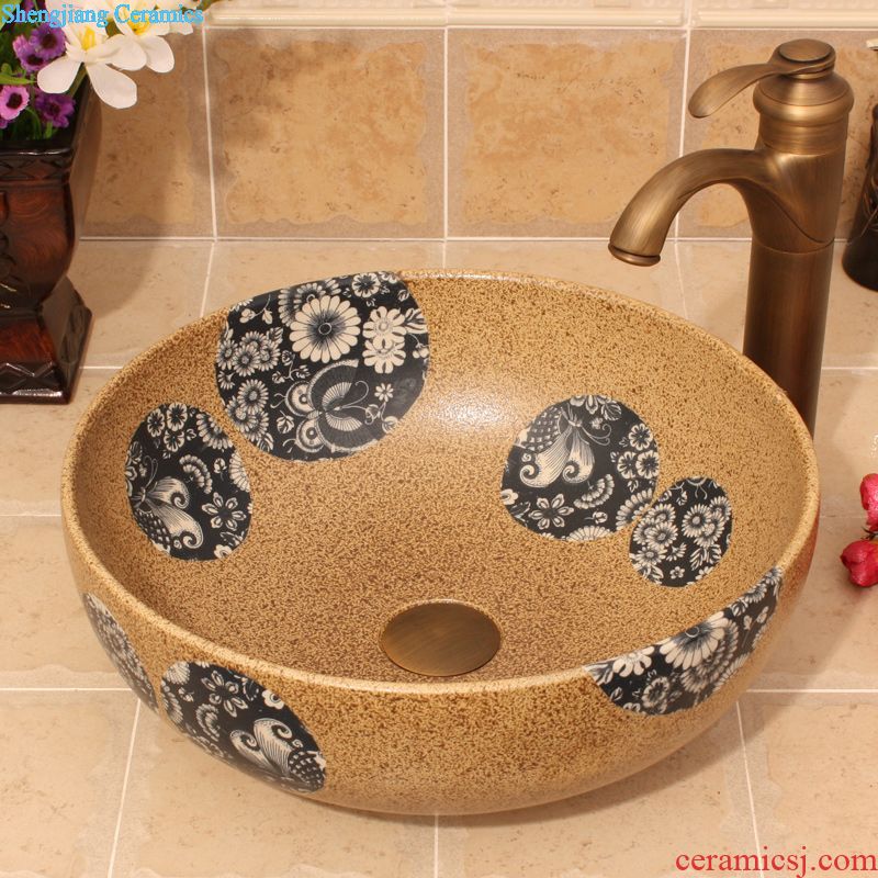 Jingdezhen JingYuXuan ceramic wash basin stage basin sink art basin basin in black jump cut