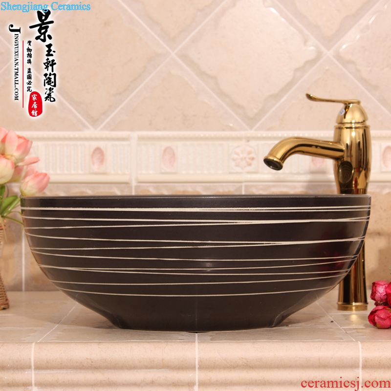 JingYuXuan ceramic lavabo sapphire blue diamond basin and framed art basin integrated ceramic basin to the hand of the basin that wash a face