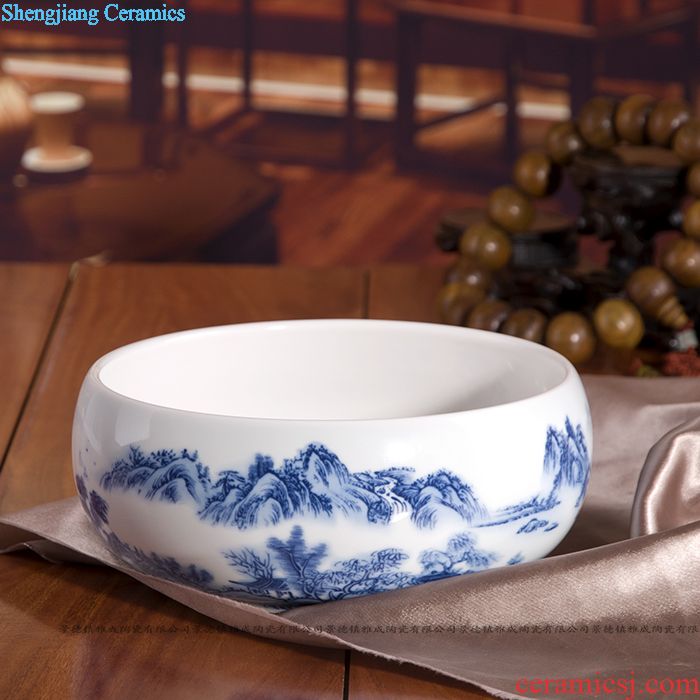 Jingdezhen ceramic POTS sub storage tanks large household adornment storage with cover pot rice caddy is received