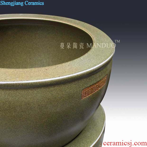 Big brother kiln open piece of writing brush washer jingdezhen classical large porcelain piece of shallow tortoise cylinder cylinder
