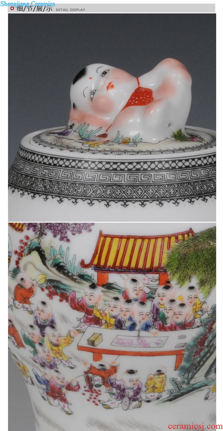 Jingdezhen ceramic POTS awake pu 'er tea caddy large manual home box sealed storage tank