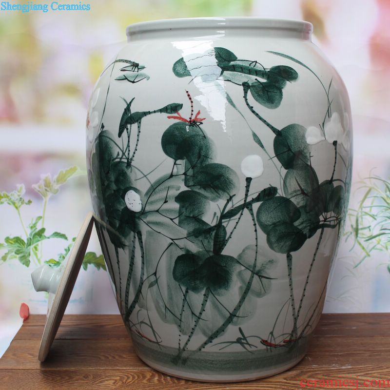 Jingdezhen barrel ricer box ceramic storage tank storage cylinder with a lid gulp insect-resistant moistureproof grain flour cylinder cylinder