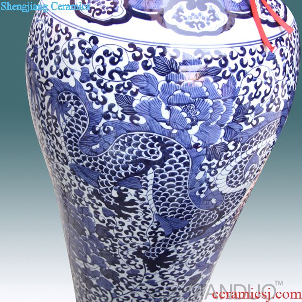 Tendril flower jingdezhen ceramic hand-painted porcelain vase vase of large banquet figure preaching figure