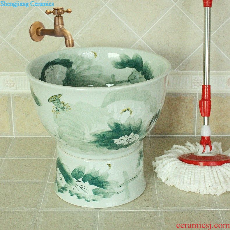 Jingdezhen ceramic lavatory basin stage basin gold-plated art basin sink xiangyun golden flowers