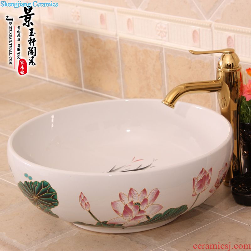 JingYuXuan jingdezhen ceramic art basin stage basin sinks the sink basin birdbath sapphire blue diamond