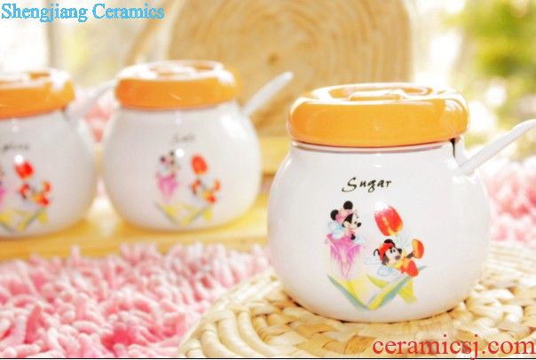 JingYuXuan Disney mickey's kitchen ceramic flavor pot three-piece courtship