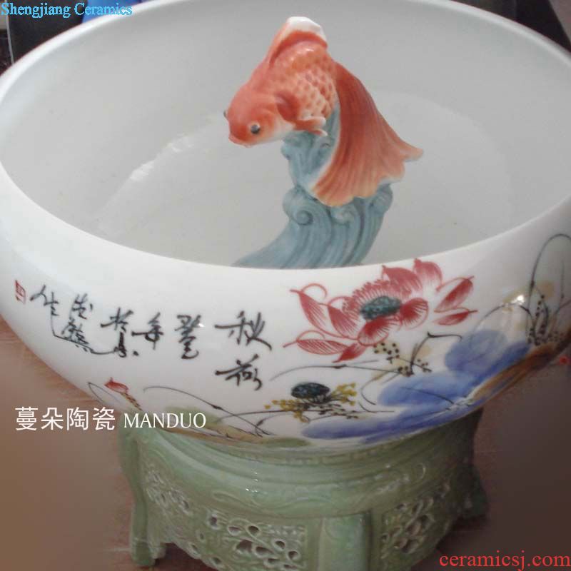 Jingdezhen 40-50 cm celestial Gao Qinghua porcelain vase fishtail vase