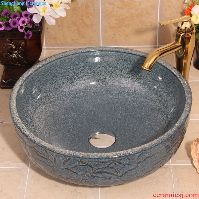 JingYuXuan Jingdezhen art basin ceramic wash basin Lavatory luxury in yellow flowers