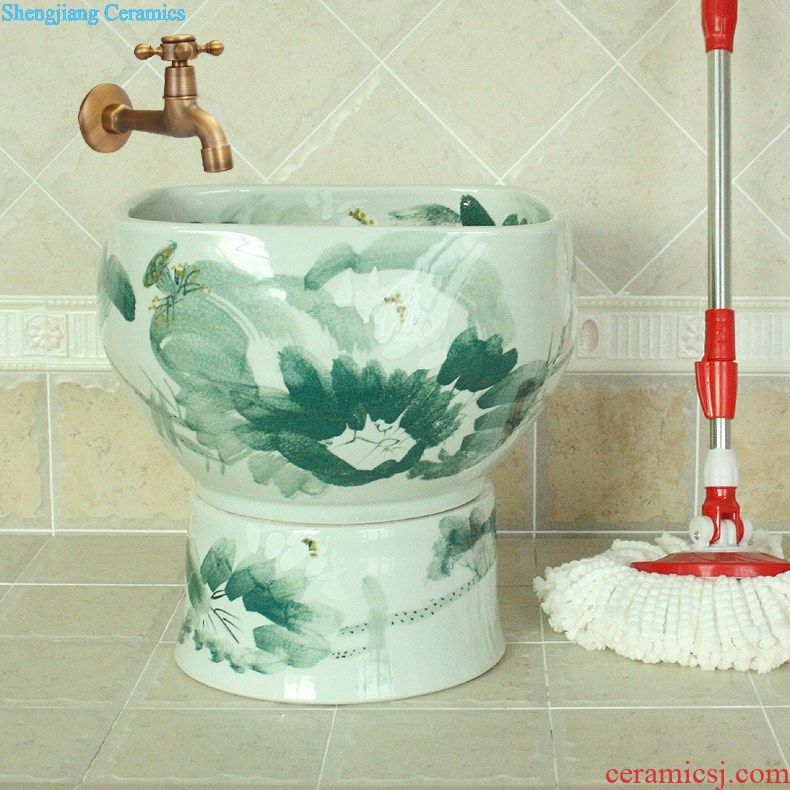 Jingdezhen JingYuXuan ceramic white frosted Golden grain A mop pool