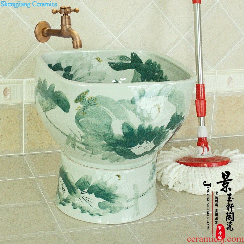 Jingdezhen JingYuXuan ceramic white frosted Golden grain A mop pool