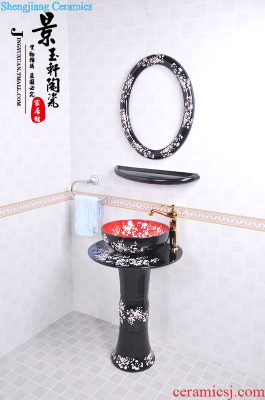 JingYuXuan frosted cream-colored fine thread on the lavatory basin ceramic sanitary ware art basin sink of the basin that wash a face