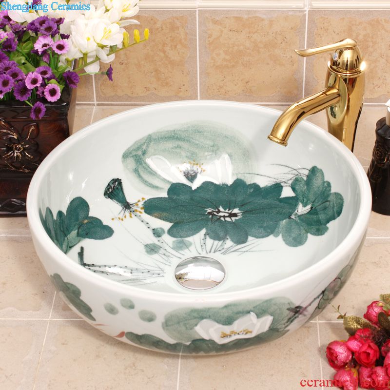 Jingdezhen ceramic mop JingYuXuan large fission on green lotus pool art mop basin mop pool under the sink