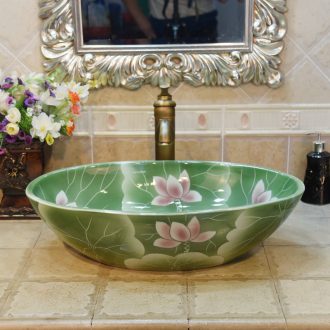 JingYuXuan jingdezhen ceramic art basin stage basin sinks the sink basin basin elliptic porcelain rhyme