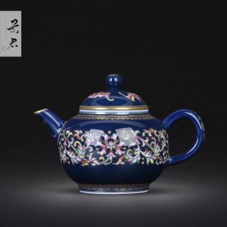 Jingdezhen hand-painted bound branch azure glaze sample tea cup small master cup single cup tea cup kung fu tea set