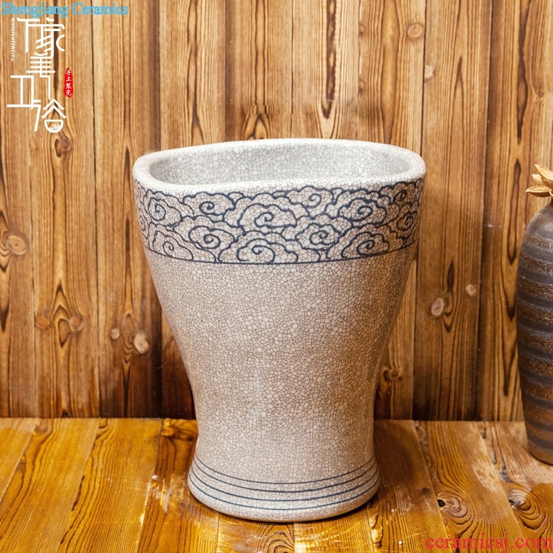 M beautiful ceramic art basin mop mop pool ChiFangYuan one-piece mop pool of 40 cm diameter ink lotus