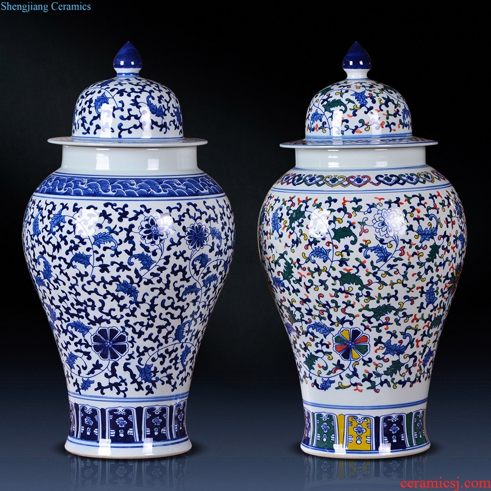 Jingdezhen ceramics hand-painted vases furnishing articles sitting room of Chinese style household wine porch TV ark adornment arranging flowers