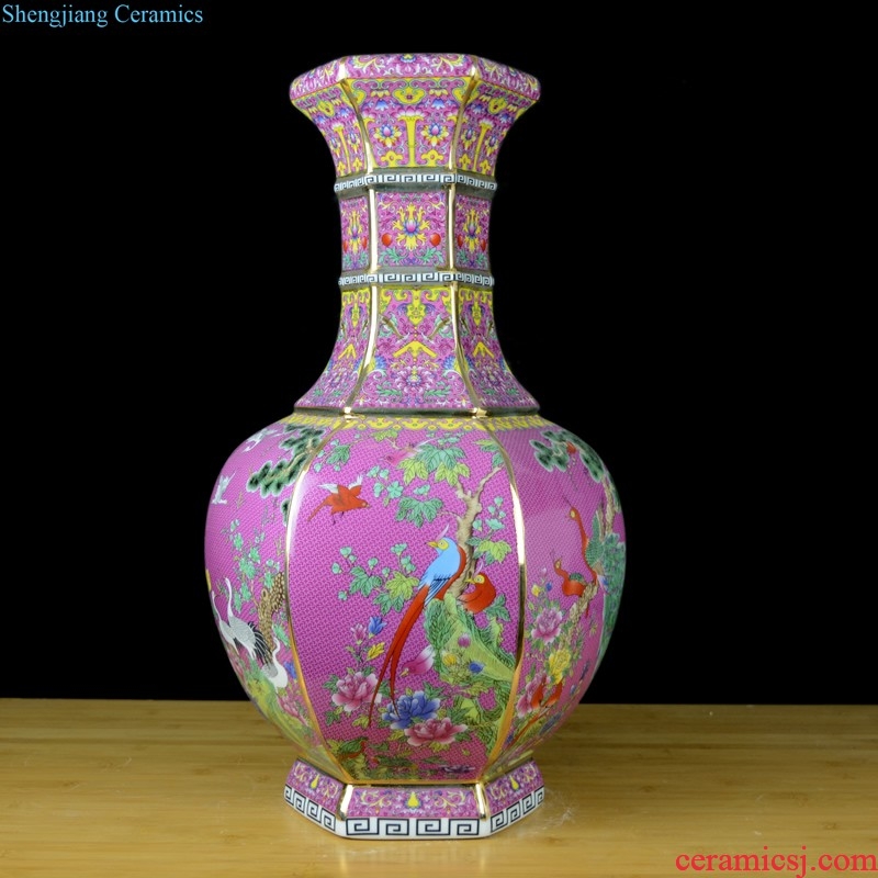 Cixin qiu - yun jingdezhen ceramics celebrity hand-painted powder enamel vase boutique sitting room home rich ancient frame adornment furnishing articles