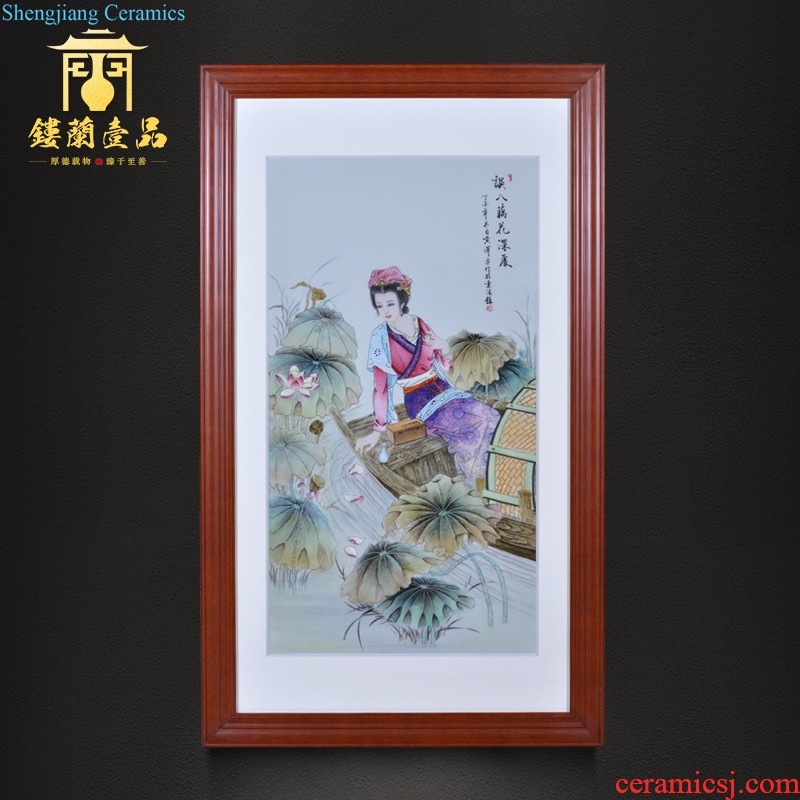 Jingdezhen ceramics hand-painted Chinese style decorates metope porcelain plate hang mural painting the sitting room decorate wedding gifts