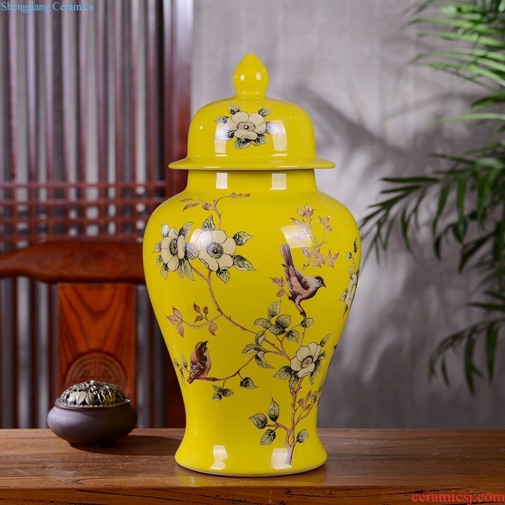 Jingdezhen ceramics new Chinese style household furnishing articles blue and white porcelain vase hand-painted landscape flower arrangement sitting room adornment