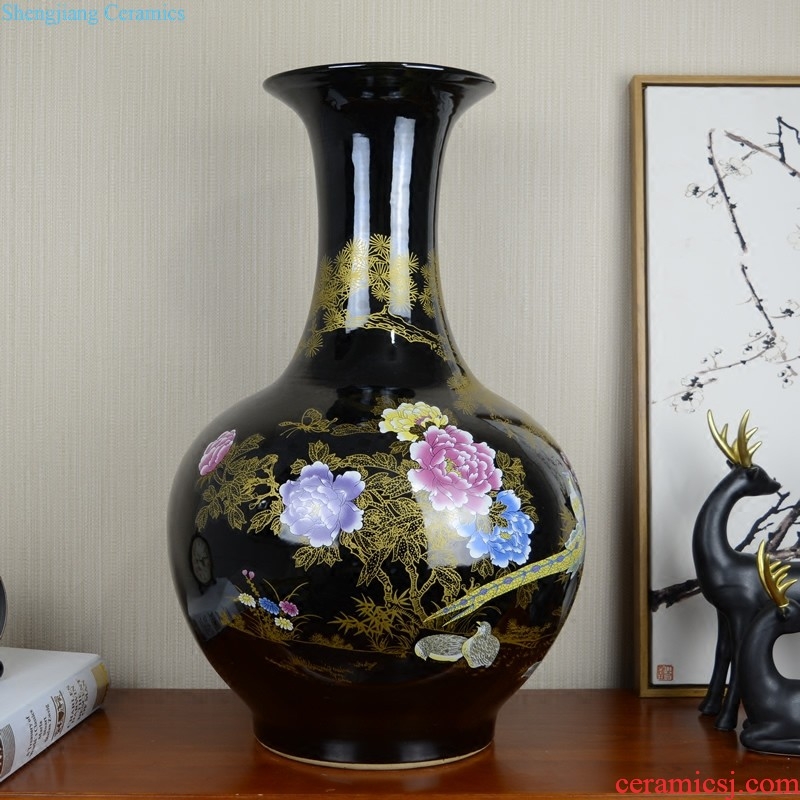 Jingdezhen ceramics hand-painted vases, large living room club hotel Chinese style household soft adornment porch place