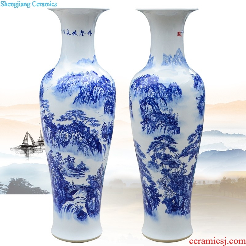 Jingdezhen ceramic masters hand-painted master powder enamel vase flower arranging gall bladder sitting room porch decoration handicraft furnishing articles