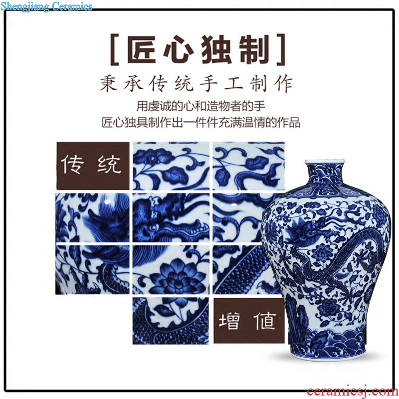 Jingdezhen hand-painted vases, pottery and porcelain large luck knife clay new Chinese style living room TV ark furnishing articles