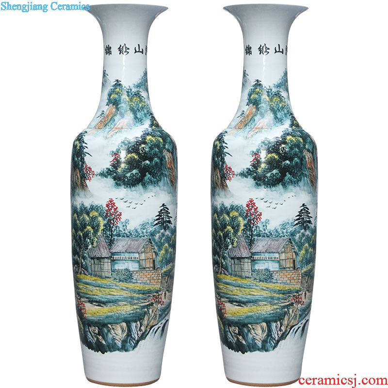 Jingdezhen ceramic hand-painted peony of large vases, sitting room of Chinese style household hotel courtyard decorations furnishing articles