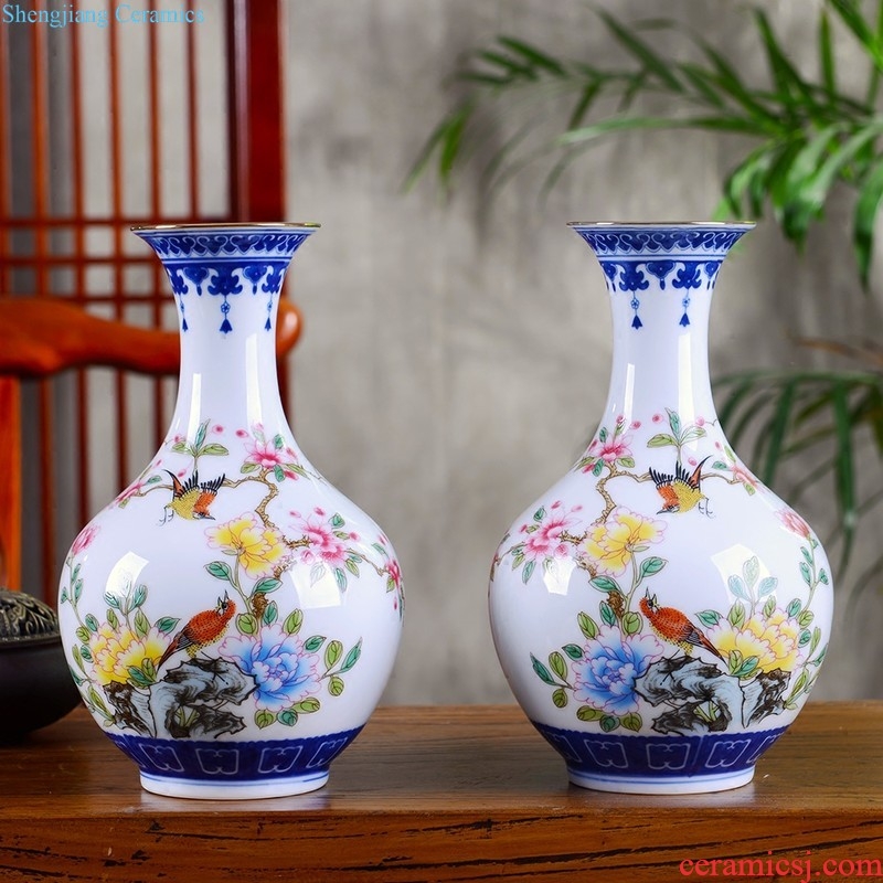 Jingdezhen ceramic vase furnishing articles hand-painted creative retro blue and white porcelain porcelain of sitting room home furnishing articles