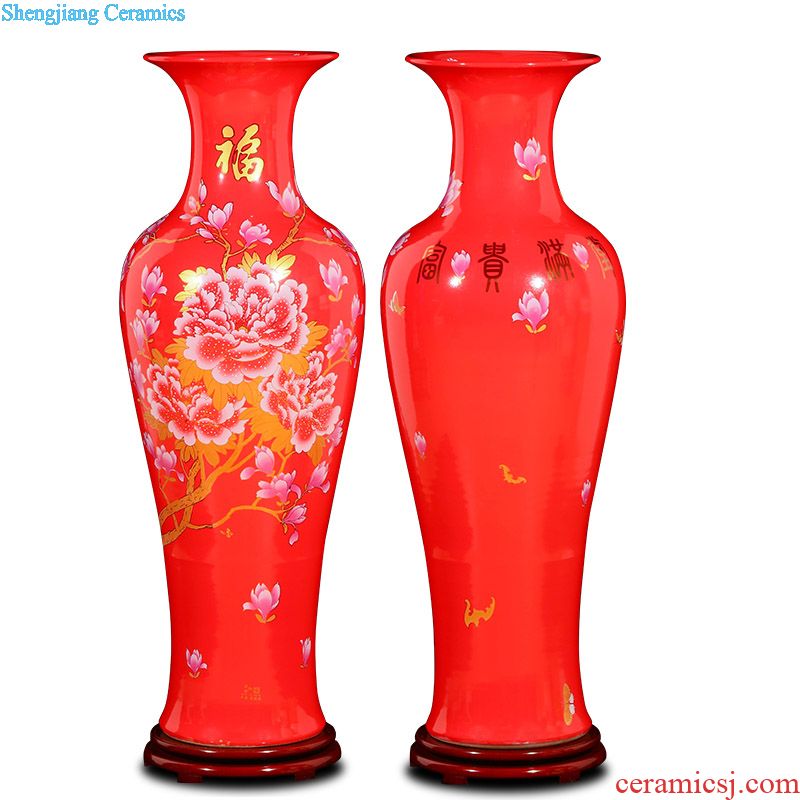 Jingdezhen ceramic hand-painted powder enamel vase place to live in the sitting room of new Chinese style flower arranging porcelain decorative arts and crafts