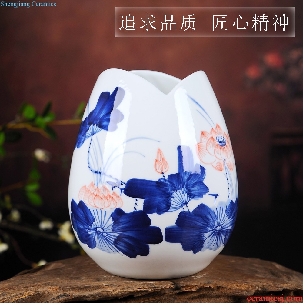 Jingdezhen ceramic furnishing articles snow cuhk aquarium water shallow narcissus basin water lily tortoise cylinder storage cylinder porcelain