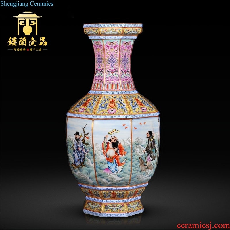 Jingdezhen imperial kiln chinaware imitation enamel reign of qing emperor guangxu the butterfly tattoo vase sitting room of Chinese style decoration collection furnishing articles