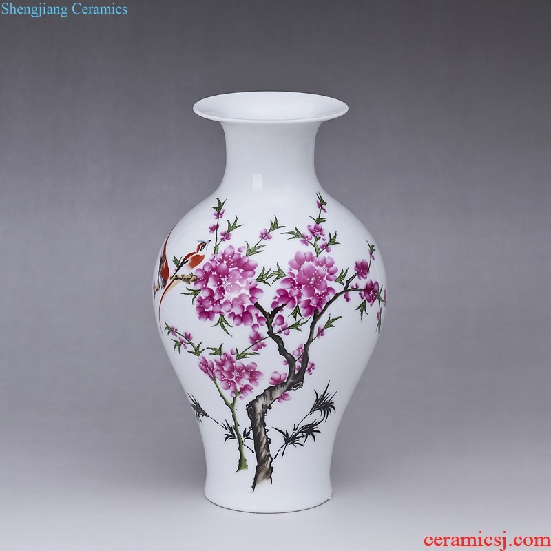 Jingdezhen porcelain hand-painted ceramic vase of blue and white porcelain dragon double ears fashionable sitting room adornment handicraft furnishing articles